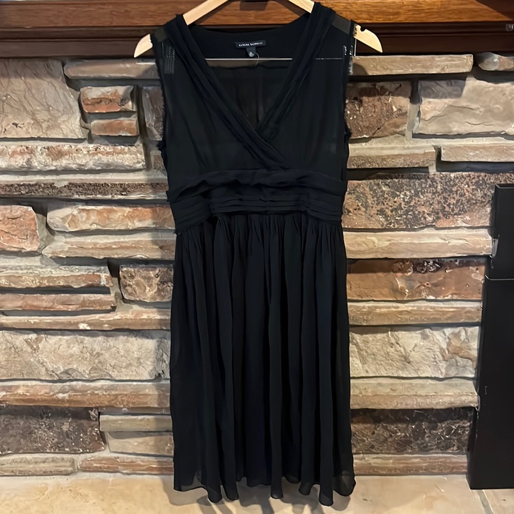Banana Republic Sheer Black Gauzy Midi Dress